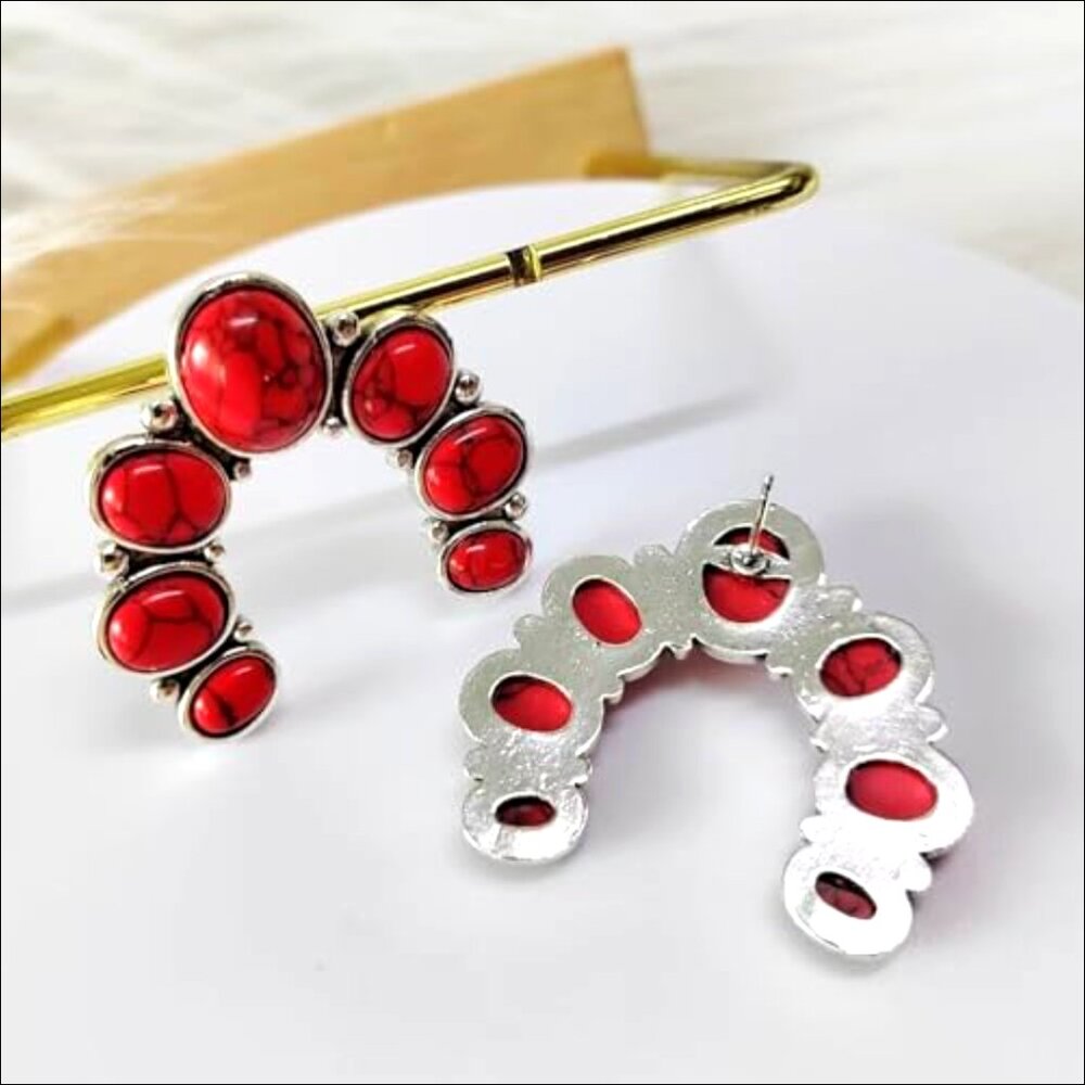 Turquoise Dangle Metal Large Oval Statement Teard… - image 6